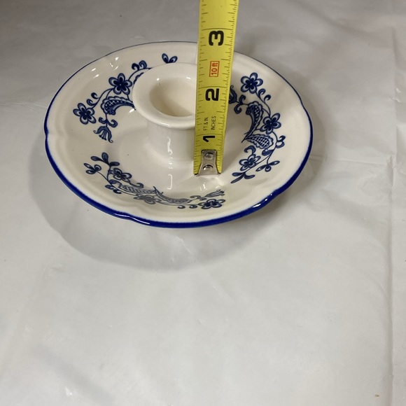 Blue Garden Ceramic Candleholder Set of 2 By Baker Hart & Stuart  Made in Japan - Picture 12 of 13